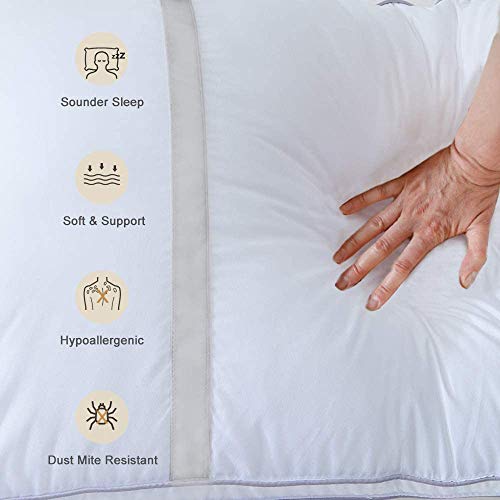 BedStory Almohadas Fibra 50×75 con Relleno 3D Fibra Mantiene la Forma Almohadas Antiácaros para de Cama Almohadas para Hoteles【Nueva Versión】 Pack de 2