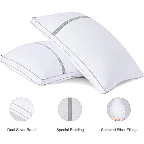 BedStory Almohadas Fibra 50×75 con Relleno 3D Fibra Mantiene la Forma Almohadas Antiácaros para de Cama Almohadas para Hoteles【Nueva Versión】 Pack de 2