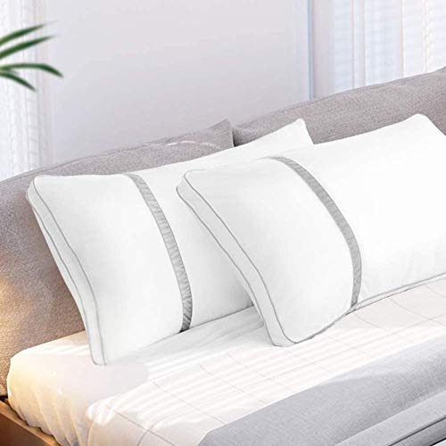 BedStory Almohadas Fibra 50×75 con Relleno 3D Fibra Mantiene la Forma Almohadas Antiácaros para de Cama Almohadas para Hoteles【Nueva Versión】 Pack de 2