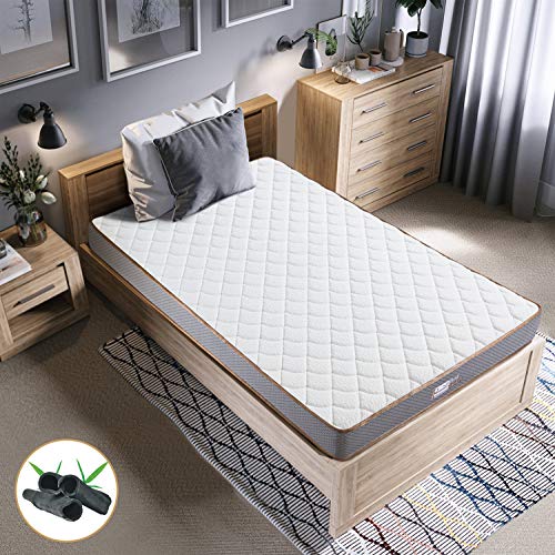 BedStory Colchon Viscoelastico Bambú 90x190CM Colchones para Cama Hotel Viscoelastica Firmeza Media Anti-ácaros e Hipoalergénicos BedStory Colchon Viscoelastico Bambú 90x190CM Colchones para Cama Hotel Viscoelastica Firmeza Media Anti-ácaros e Hipoalergénicos
