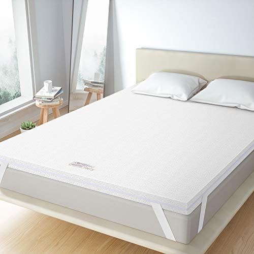 BedStory Topper Viscoelastico 150x190x6cm Topper Colchón Antiácaros y Transpirable Sobrecolchón Viscoelastico con Cubierta Desmontable y Lavable