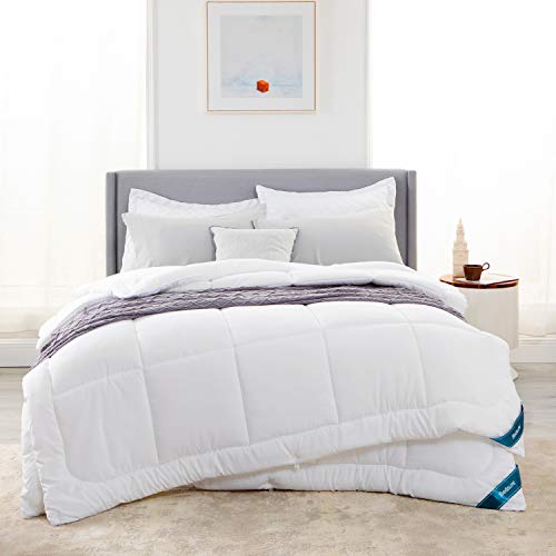 Bedsure Edredón Nórdico Relleno Cama 90 Doble - 155x220 cm Blanco, 150gr+300gr de Fibra Suave y Antiácaro, Reversible y Moderno para 4 Estaciones Bedsure Edredón Nórdico Relleno Cama 90 Doble - 155x220 cm Blanco, 150gr+300gr de Fibra Suave y Antiácaro, Reversible y Moderno para 4 Estaciones