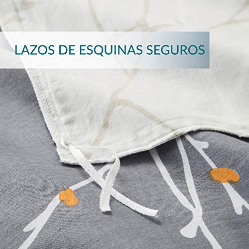 Bedsure Funda Nórdica Cama 180 Estampada Reversible - Funda de Edredón 260 x 240cm con 2 Fundas de Almohada 40x75cm - con Patrón Moderna de Árbol de Microfibra Muy Suave Transpirable Bedsure Funda Nórdica Cama 180 Estampada Reversible - Funda de Edredón 260 x 240cm con 2 Fundas de Almohada 40x75cm - con Patrón Moderna de Árbol de Microfibra Muy Suave Transpirable
