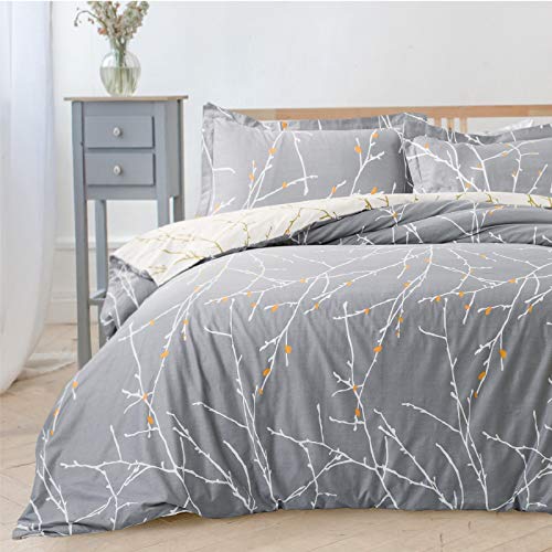 Bedsure Funda Nórdica Cama 180 Estampada Reversible - Funda de Edredón 260 x 240cm con 2 Fundas de Almohada 40x75cm - con Patrón Moderna de Árbol de Microfibra Muy Suave Transpirable