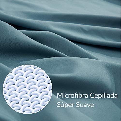 Bedsure Juego de Sábanas 90x190/200 cm - 3 Piezas - Sábana Bajera Ajustable Cama 90 con Encimera 160x275cm 1 Funda de Almohada 50x80cm - Azul Grisáseo Bedsure Juego de Sábanas 90x190/200 cm - 3 Piezas - Sábana Bajera Ajustable Cama 90 con Encimera 160x275cm 1 Funda de Almohada 50x80cm - Azul Grisáseo