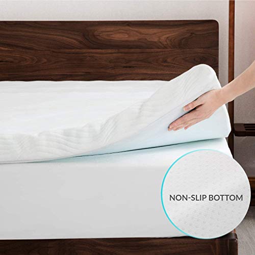 Bedsure Topper Colchón Viscoelástico 150x200x7cm de Memory Foam - Sobrecolchon Antiestático con 1 Funda Extraíble y Lavable - Cubrecolchon Espuma con Efecto Memoria Hipoalergénico