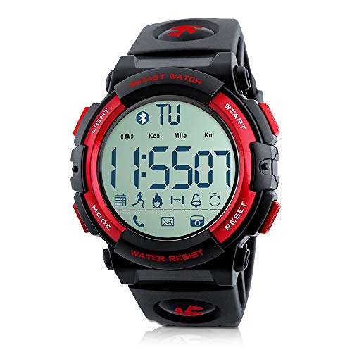 Beeasy Reloj Deportivo Hombre,Relojes Digital Impermeable Watches Inteligente Bluetooth Fitness Tracker Contador Calorías Podómetro Cámara Remota App Notificación de Llamadas SMS,Rojo Beeasy Reloj Deportivo Hombre,Relojes Digital Impermeable Watches Inteligente Bluetooth Fitness Tracker Contador Calorías Podómetro Cámara Remota App Notificación de Llamadas SMS,Rojo