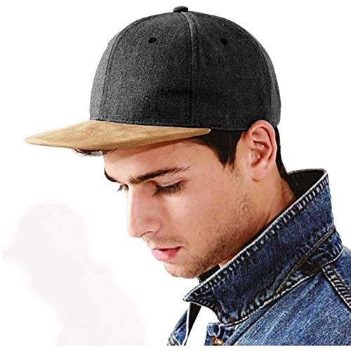 Beechfield - Gorra / Visera Piel melocoton Modelo Snapback Unisex Hombre/Mujer (Talla Única/Azul vaquero)