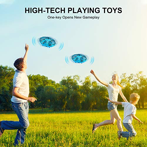 Beedove Mini UFO Drone, Recargable Giratorias De 360 °Control de Mano Bola de Vuelo con Inducción Infrarroja Sensores Luces LED Fácil de operar, cumpleaños para Principiantes, niños y Adultos