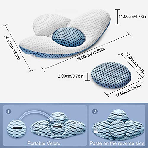 Beejirm Almohada Lumbar Columna Lumbar Ortopédica, Almohada Lumbar para Dormir, Almohada Trasera de Malla 3D Soporte Lumbar para Dolor de Cadera o Pierna de Lschia Embarazo