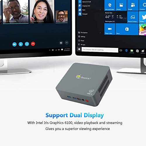 Beelink U57 Mini PC Windows 10, Intel Core i5-5257U Procesador (hasta 3.10GHz), Mini Computadora de Escritorio con 8G RAM+ 256G SSD/Dual HDMI/Dual WiFi/Tipo C/Gigabit Ethernet/BT 4.0