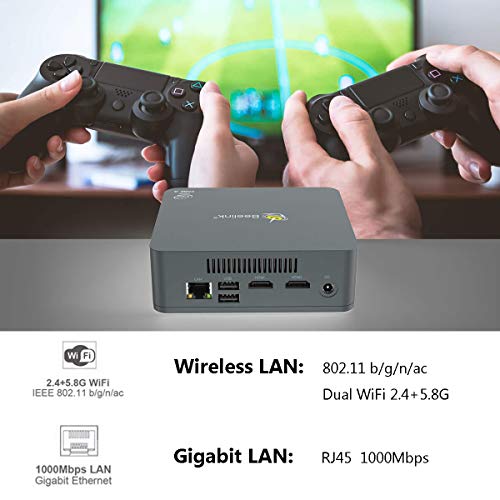 Beelink U57 Mini PC Windows 10, Intel Core i5-5257U Procesador (hasta 3.10GHz), Mini Computadora de Escritorio con 8G RAM+ 256G SSD/Dual HDMI/Dual WiFi/Tipo C/Gigabit Ethernet/BT 4.0 Beelink U57 Mini PC Windows 10, Intel Core i5-5257U Procesador (hasta 3.10GHz), Mini Computadora de Escritorio con 8G RAM+ 256G SSD/Dual HDMI/Dual WiFi/Tipo C/Gigabit Ethernet/BT 4.0