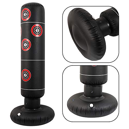 Beenle-Icey Saco de Boxeo 160CM Hinchable de Pie para Adultos y Adolescentes para Entrenamiento Intenso Gimnasia Deportes Alivio del Estrés Beenle-Icey Saco de Boxeo 160CM Hinchable de Pie para Adultos y Adolescentes para Entrenamiento Intenso Gimnasia Deportes Alivio del Estrés