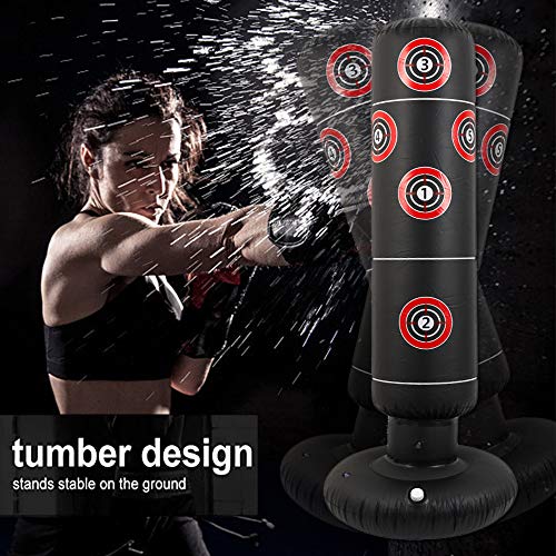 Beenle-Icey Saco de Boxeo 160CM Hinchable de Pie para Adultos y Adolescentes para Entrenamiento Intenso Gimnasia Deportes Alivio del Estrés Beenle-Icey Saco de Boxeo 160CM Hinchable de Pie para Adultos y Adolescentes para Entrenamiento Intenso Gimnasia Deportes Alivio del Estrés