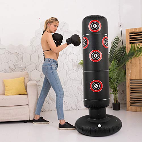 Beenle-Icey Saco de Boxeo 160CM Hinchable de Pie para Adultos y Adolescentes para Entrenamiento Intenso Gimnasia Deportes Alivio del Estrés