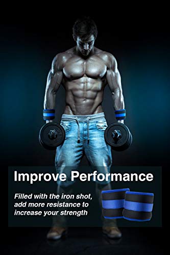 BeGrit Pesas de Tobillo Ajustables con Correa de Velcro para piernas, Resistencia y muñeca, 2 Unidades para Ejercicio, Gimnasio, Correr, Fitness, Correr, aeróbic (Azul, 0.25kg) BeGrit Pesas de Tobillo Ajustables con Correa de Velcro para piernas, Resistencia y muñeca, 2 Unidades para Ejercicio, Gimnasio, Correr, Fitness, Correr, aeróbic (Azul, 0.25kg)