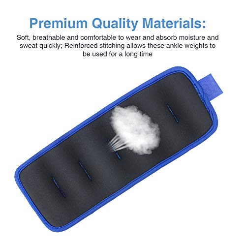 BeGrit Pesas de Tobillo Ajustables con Correa de Velcro para piernas, Resistencia y muñeca, 2 Unidades para Ejercicio, Gimnasio, Correr, Fitness, Correr, aeróbic (Azul, 0.25kg) BeGrit Pesas de Tobillo Ajustables con Correa de Velcro para piernas, Resistencia y muñeca, 2 Unidades para Ejercicio, Gimnasio, Correr, Fitness, Correr, aeróbic (Azul, 0.25kg)