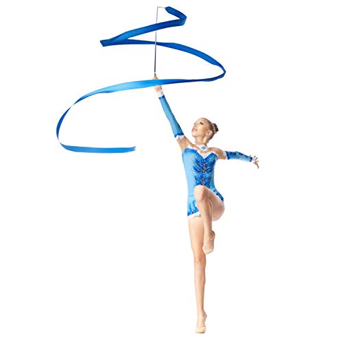 BEIFON 6Pcs 2 Metros Cintas de Danza Gimnasias Rítmicas Streamers Cintas de Baile Cinta con una da Vueltas, Giro de bastón, para Niñas Bailarinas Gimnasia Entrenamiento Actividades Divertidas