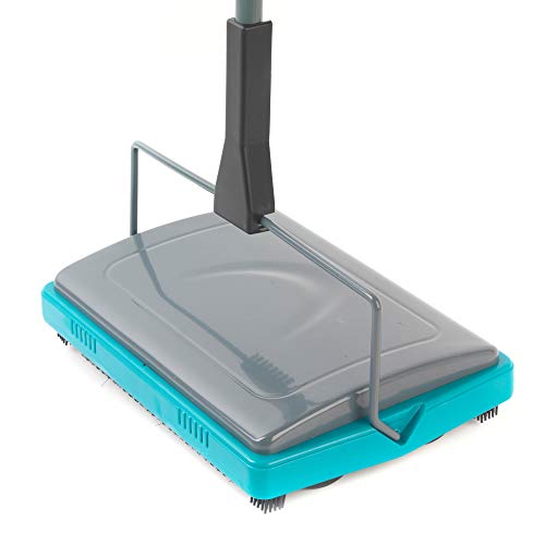 Beldray® LA024855TQ Sweeper de alfombra manual con peine de cepillo | perfecto Para recoger el pelo y la suciedad de mascotas | Easy Glide Ruedas | Turquesa