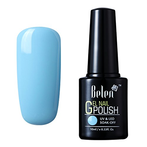 Belen Esmaltes de Uñas Gel UV LED Semipermanente Serie de Color Azul Top Coat Base Coat Manicura y Pedicura 10ml-01