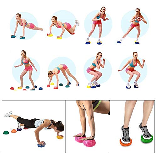 Belissy La Mitad de PVC Inflable Yoga Bolas de Masaje Punto de Fitball Ejercicios Trainer Bola del Balance de Fitness