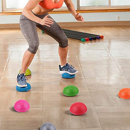 Belissy La Mitad de PVC Inflable Yoga Bolas de Masaje Punto de Fitball Ejercicios Trainer Bola del Balance de Fitness