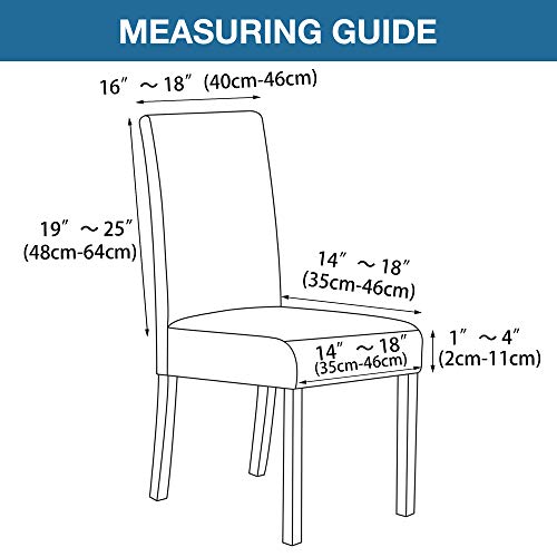 BellaHills Fundas de Silla de Comedor elásticas Fundas de Silla para Comedor Fundas Protectoras Fundas de Silla de Comedor, Tela Jacquard a Cuadros con Textura (4, Salvia)