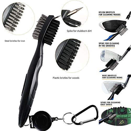 Bellatoi Kit de Limpieza para Palos de Golf,Cepillo para Palos de Golf y Kit de Toalla de Golf,Herramienta de reparación de Divot de Golf con Marcador, Juego de Regalos de Golf de 3 Piezas Bellatoi Kit de Limpieza para Palos de Golf,Cepillo para Palos de Golf y Kit de Toalla de Golf,Herramienta de reparación de Divot de Golf con Marcador, Juego de Regalos de Golf de 3 Piezas