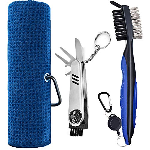 Bellatoi Kit de Limpieza para Palos de Golf,Cepillo para Palos de Golf y Kit de Toalla de Golf,Herramienta de reparación de Divot de Golf con Marcador, Juego de Regalos de Golf de 3 Piezas Bellatoi Kit de Limpieza para Palos de Golf,Cepillo para Palos de Golf y Kit de Toalla de Golf,Herramienta de reparación de Divot de Golf con Marcador, Juego de Regalos de Golf de 3 Piezas