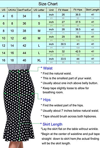Belle Poque Mujeres Negro Retro Alto Jacquard Sirena de la Cintura Cola de pez Falda Larga BP000204-1_USA4 Belle Poque Mujeres Negro Retro Alto Jacquard Sirena de la Cintura Cola de pez Falda Larga BP000204-1_USA4