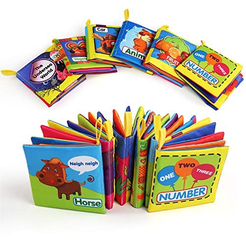 BelleStyle Libro Bebe, Libro Texturas Bebe para Juguetes Bebes 1 Año, Cloth Book, Libro Blando para Baño, Soft Book Educación Temprana y Desarrollo de Juguete, 6 PCS BelleStyle Libro Bebe, Libro Texturas Bebe para Juguetes Bebes 1 Año, Cloth Book, Libro Blando para Baño, Soft Book Educación Temprana y Desarrollo de Juguete, 6 PCS