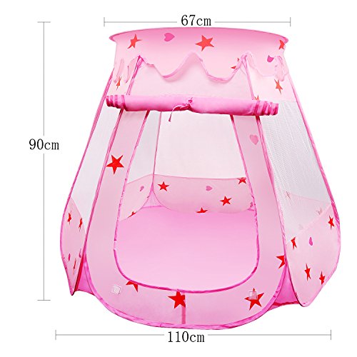 BelleStyle Tienda de Juegos para Niños, Pop Up Princesa Piscina de Bolas Castillo Plegable para Niños en Interiores y Exteriores Uso (Rosa) BelleStyle Tienda de Juegos para Niños, Pop Up Princesa Piscina de Bolas Castillo Plegable para Niños en Interiores y Exteriores Uso (Rosa)