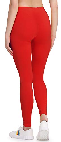 Bellivalini Leggins Mallas Deportivas Largas en Viscosa Mujer BLV50-147 (Rojo, XL)