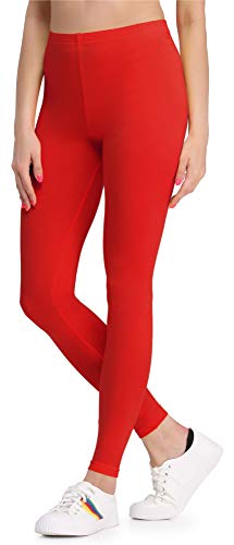 Bellivalini Leggins Mallas Deportivas Largas en Viscosa Mujer BLV50-147 (Rojo, XL)