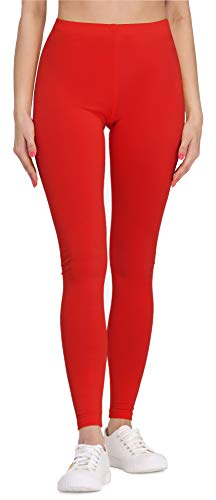 Bellivalini Leggins Mallas Deportivas Largas en Viscosa Mujer BLV50-147 (Rojo, XL)