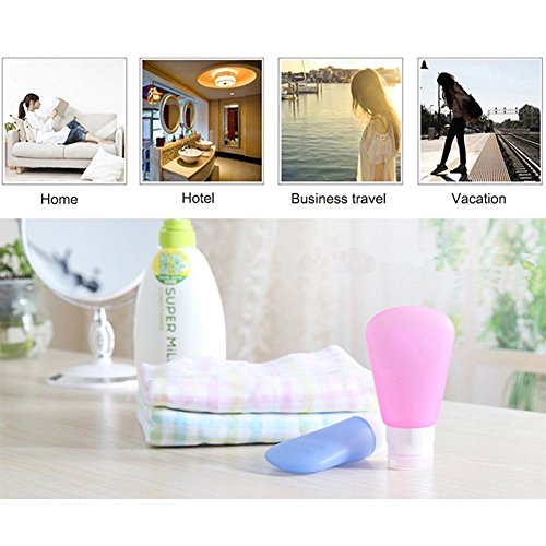 Bello Luna 3 Unids Botellas de Viaje Recipientes de Viaje Rellenables de Silicona a Prueba de Fugas Cosméticos Envase de Tocador para Champú Loción Gel de Ducha Bello Luna 3 Unids Botellas de Viaje Recipientes de Viaje Rellenables de Silicona a Prueba de Fugas Cosméticos Envase de Tocador para Champú Loción Gel de Ducha