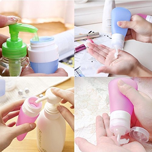 Bello Luna 3 Unids Botellas de Viaje Recipientes de Viaje Rellenables de Silicona a Prueba de Fugas Cosméticos Envase de Tocador para Champú Loción Gel de Ducha Bello Luna 3 Unids Botellas de Viaje Recipientes de Viaje Rellenables de Silicona a Prueba de Fugas Cosméticos Envase de Tocador para Champú Loción Gel de Ducha