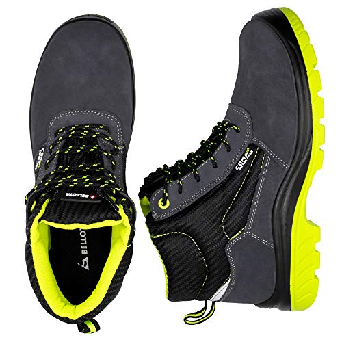 Bellota 7230945S1P Bota de Seguridad, Negro, Verde, 45 EU