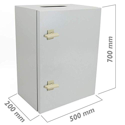 BeMatik - Caja de distribución eléctrica metálica con protección IP65 para fijación a Pared 700x500x200mm
