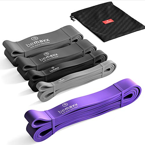 BeMaxx Banda Elástica de Resistencia Guía de Entrenamiento | para Pull–Ups, Crossfit, Yoga, Pilates | Banda de Tracción para Fitness y Estiramientos | Duradera, Resistente, Versátil