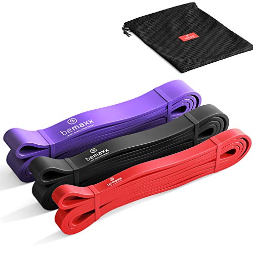 BeMaxx Banda Elástica de Resistencia Guía de Entrenamiento | para Pull–Ups, Crossfit, Yoga, Pilates | Banda de Tracción para Fitness y Estiramientos | Duradera, Resistente, Versátil (Juego de 3) BeMaxx Banda Elástica de Resistencia Guía de Entrenamiento | para Pull–Ups, Crossfit, Yoga, Pilates | Banda de Tracción para Fitness y Estiramientos | Duradera, Resistente, Versátil (Juego de 3)