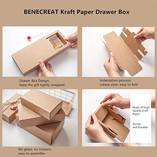 BENECREAT 20 Pack Caja de Cartón Kraft Cajas de Regalo para Fiesta Superior Envase de Joyería - Negro 8.3x8.3x3.3cm