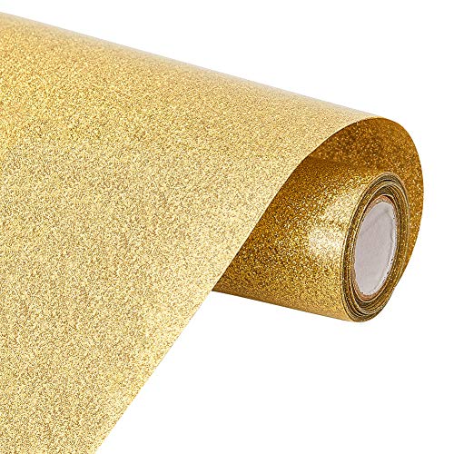 BENECREAT 2mx30cm Rollo de Vinilo de Transferencia de Calor con Purpurina para Planchar en Rollo de Vinilo para Hacer y Decorar Bolsas de Camisetas para Ropa, Color Oro BENECREAT 2mx30cm Rollo de Vinilo de Transferencia de Calor con Purpurina para Planchar en Rollo de Vinilo para Hacer y Decorar Bolsas de Camisetas para Ropa, Color Oro