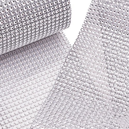BENECREAT 9.14m Diamante espumoso Brillante Rollo de Cinta de Malla de Diamantes de Imitacion para Manualidades, Decoraciones para Eventos, Pastel de Bodas, Cumpleanos, 12cm, 24 Fila (Plata) BENECREAT 9.14m Diamante espumoso Brillante Rollo de Cinta de Malla de Diamantes de Imitacion para Manualidades, Decoraciones para Eventos, Pastel de Bodas, Cumpleanos, 12cm, 24 Fila (Plata)