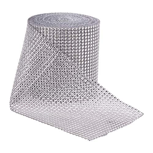 BENECREAT 9.14m Diamante espumoso Brillante Rollo de Cinta de Malla de Diamantes de Imitacion para Manualidades, Decoraciones para Eventos, Pastel de Bodas, Cumpleanos, 12cm, 24 Fila (Plata) BENECREAT 9.14m Diamante espumoso Brillante Rollo de Cinta de Malla de Diamantes de Imitacion para Manualidades, Decoraciones para Eventos, Pastel de Bodas, Cumpleanos, 12cm, 24 Fila (Plata)