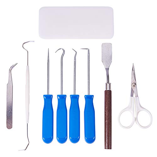 BENECREAT 9PCS Herramientas de deshierbe de Vinilo de Precision de Acero Inoxidable Herramientas Cricut Incluyendo Tijera, Pinzas, escardadores, raspador, espatula BENECREAT 9PCS Herramientas de deshierbe de Vinilo de Precision de Acero Inoxidable Herramientas Cricut Incluyendo Tijera, Pinzas, escardadores, raspador, espatula