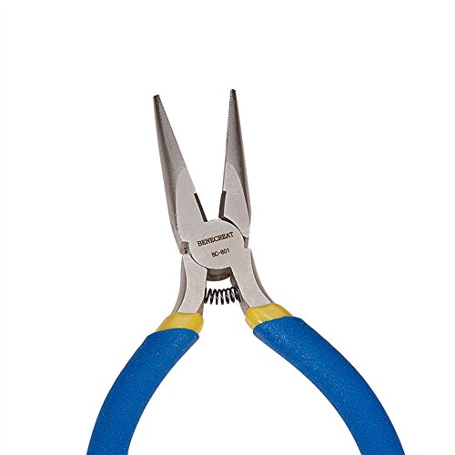BENECREAT BC-801 125mm Alicate de Joyeria Artesanal de Acero Inoxidable Cadena Corta Pinza de Punta Plana Azul con Corte Lateral BENECREAT BC-801 125mm Alicate de Joyeria Artesanal de Acero Inoxidable Cadena Corta Pinza de Punta Plana Azul con Corte Lateral