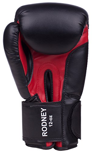 Benlee Rocky Marciano Rodney - Guante de boxeo (PVC), color negro /rojo, talla 14