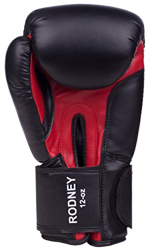 Benlee Rocky Marciano Rodney - Guante de boxeo (PVC), color negro /rojo, talla 14 Benlee Rocky Marciano Rodney - Guante de boxeo (PVC), color negro /rojo, talla 14