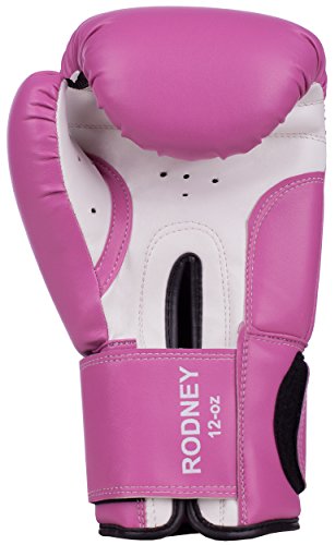 Benlee Rocky Marciano Rodney - Guante de boxeo (PVC), color rosa/blanco, talla 12 Benlee Rocky Marciano Rodney - Guante de boxeo (PVC), color rosa/blanco, talla 12